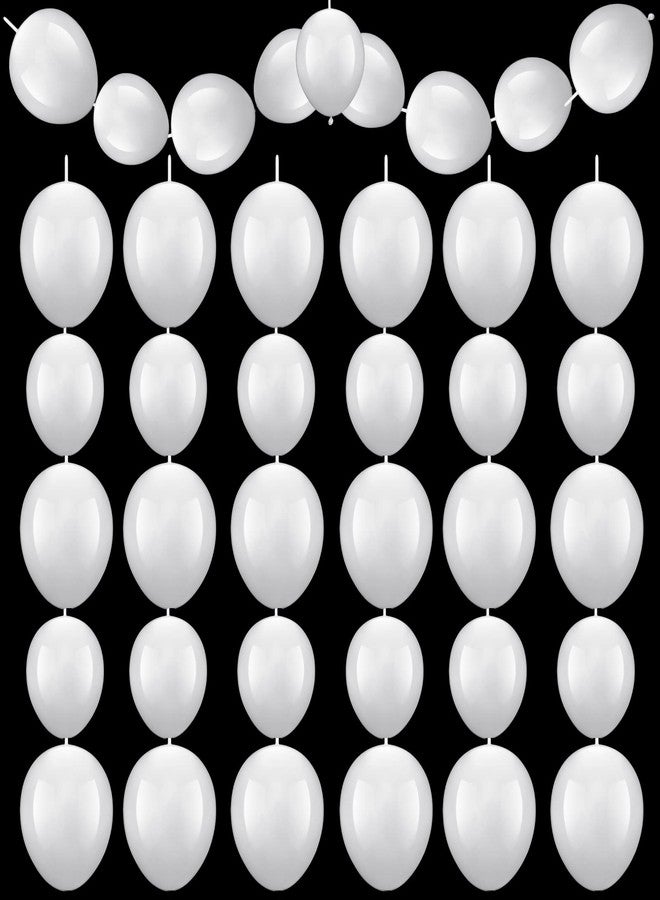 Charnoel 120 Pcs White Link Balloons Needle Tail Quick Linkable Latex Balloons 12 Inches and 6 Inches for Birthday Party Wedding Anniversary Graduation Arch Christmas Party Decorations - Image 1